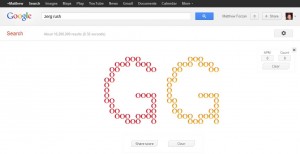 Screenshot of Google Zerg Rush Easter Egg
